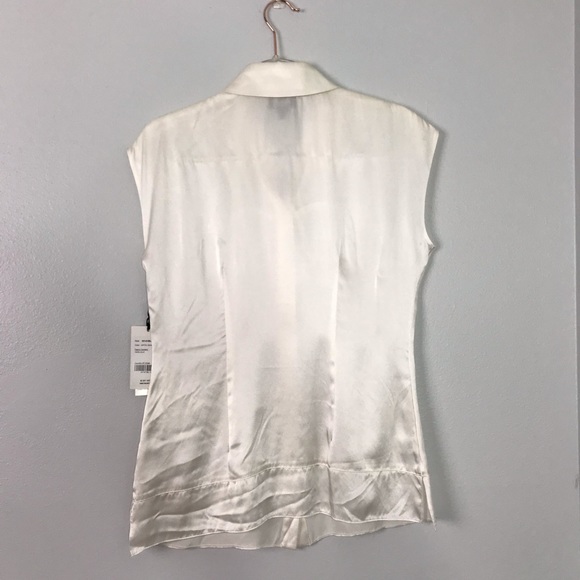 W by Worth White Blouse Sleeveless 100% Silk - Picture 6 of 6